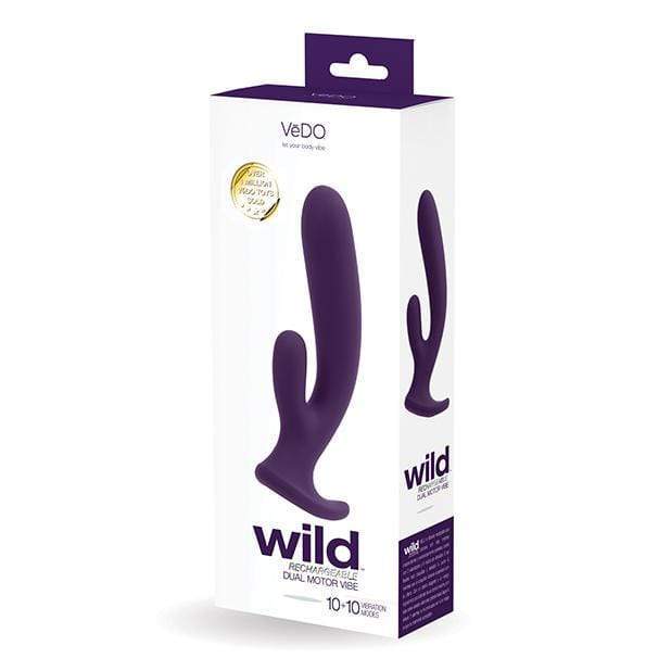 VeDO - Wild Rechargeable Dual Rabbit Vibrator (Purple) - Rabbit Dildo (Vibration) Rechargeable Durio.sg
