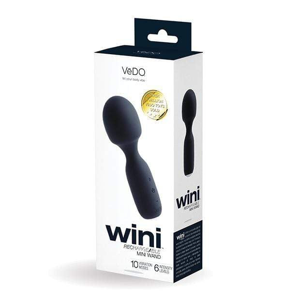 VeDO - Wini Rechargeable Mini Wand Massager (Just Black) - Mini Wand Massagers (Vibration) Rechargeable Durio.sg