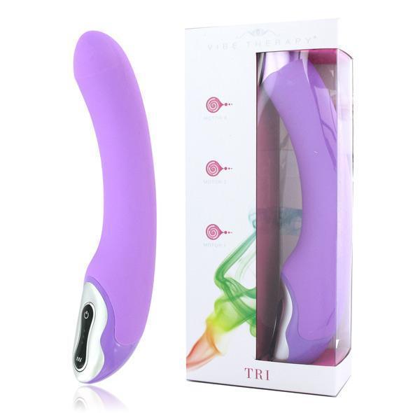 Vibe Therapy - Tri Vibrator (Purple) - Non Realistic Dildo w/o suction cup (Vibration) Non Rechargeable Durio.sg