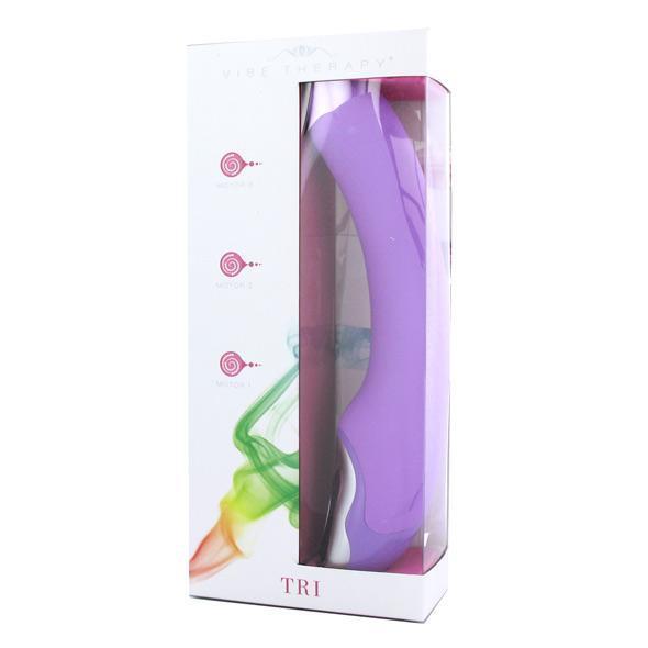 Vibe Therapy - Tri Vibrator (Purple) - Non Realistic Dildo w/o suction cup (Vibration) Non Rechargeable Durio.sg