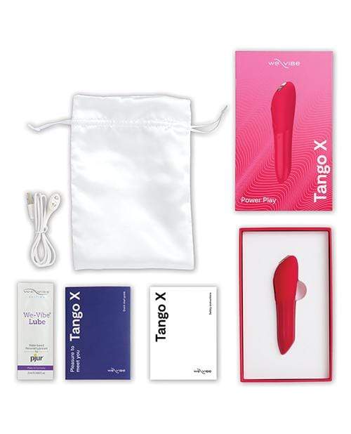 We Vibe - Tango X Power Play Rechargeable Discreet Vibrator (Cherry Red) - Discreet Toys Durio.sg