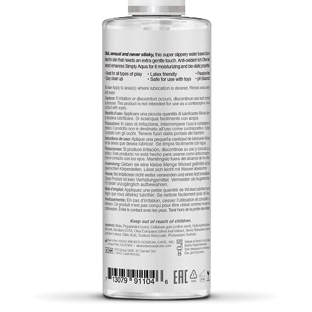Wicked - Sensual Care Simply Aqua Water Based Lubricant 4 oz - Lube (Water Based) Durio.sg