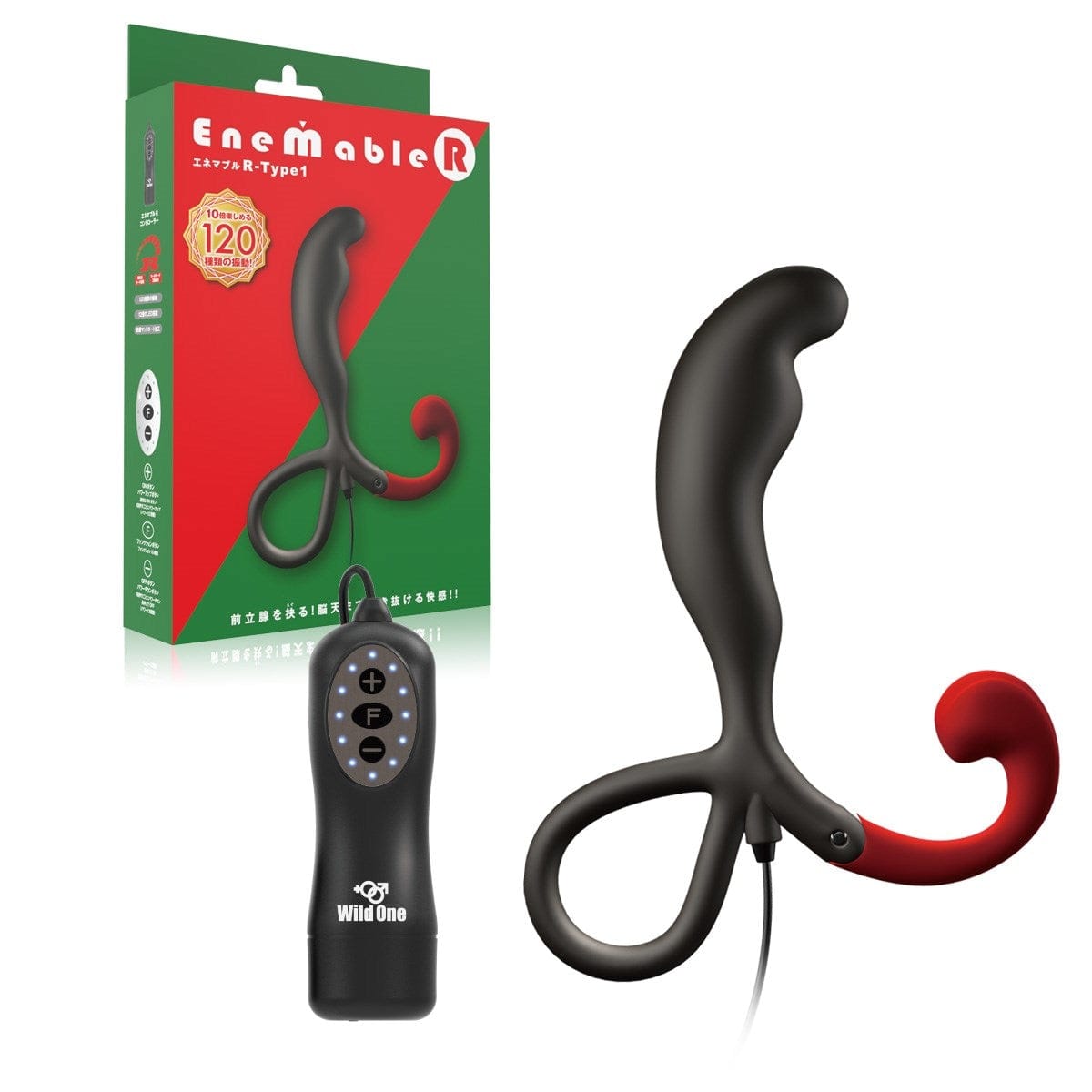 Wild One - Enemable R Type 1 Remote Control Prostate Massager (Black) - Remote Control Anal Plug (Vibration) Non Rechargeable Durio.sg