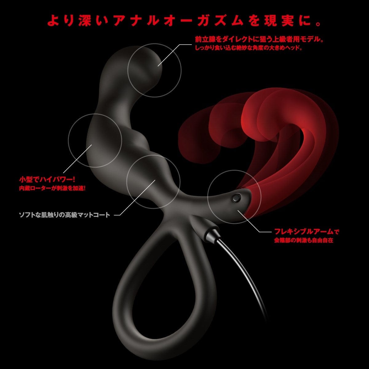 Wild One - Enemable R Type 2 Remote Control Prostate Massager (Black) - Remote Control Anal Plug (Vibration) Non Rechargeable Durio.sg