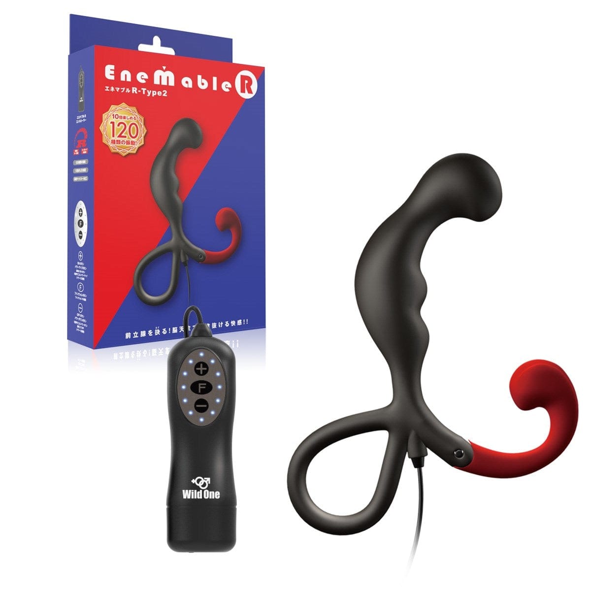 Wild One - Enemable R Type 2 Remote Control Prostate Massager (Black) - Remote Control Anal Plug (Vibration) Non Rechargeable Durio.sg