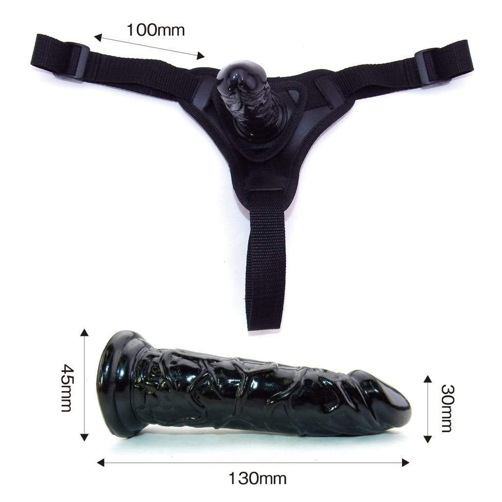 Wild One - SM Premium Strap On Dildo (Black) - Strap On with Dildo for Reverse Insertion (Non Vibration) Durio.sg