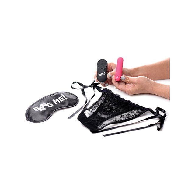XR - Bang Power Panty Vibrator with Blindfold Kit (Pink) - Panties Massager Remote Control (Vibration) Rechargeable Durio.sg