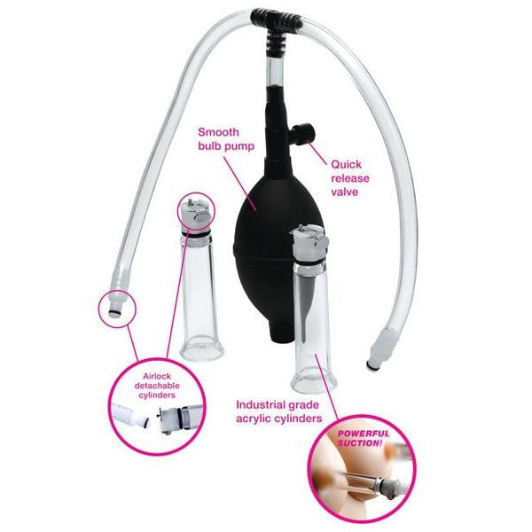 XR - Size Matters Nipple Pumping System with Dual Cylinders - Nipple Pumps (Non Vibration) Durio.sg