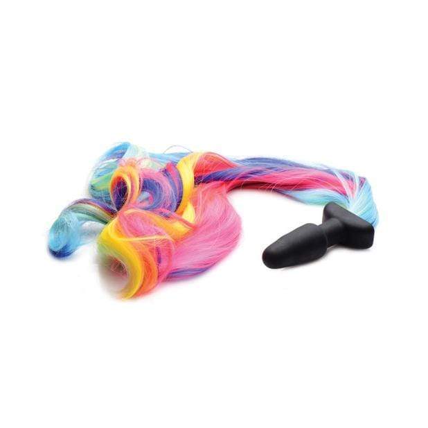 XR - Tailz Rainbow Pony Tail Anal Plug (Black) - Anal Plug (Non Vibration) Durio.sg