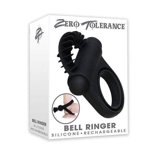 Zero Tolerance - Bell Ringer Vibrating Cock Ring (Black) - Silicone Cock Ring (Vibration) Rechargeable Durio.sg