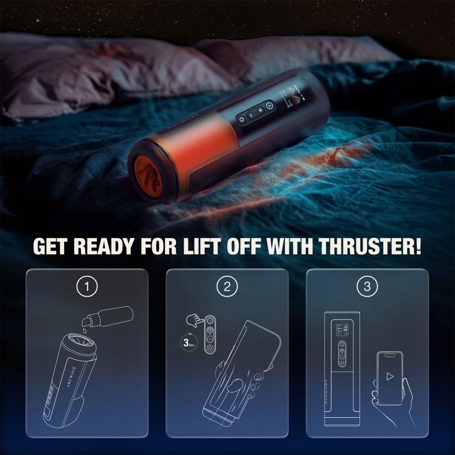 Arcwave - Thruster App Controlled Thrusting and Rotating Stroker Masturbator AW1019 Durio.sg