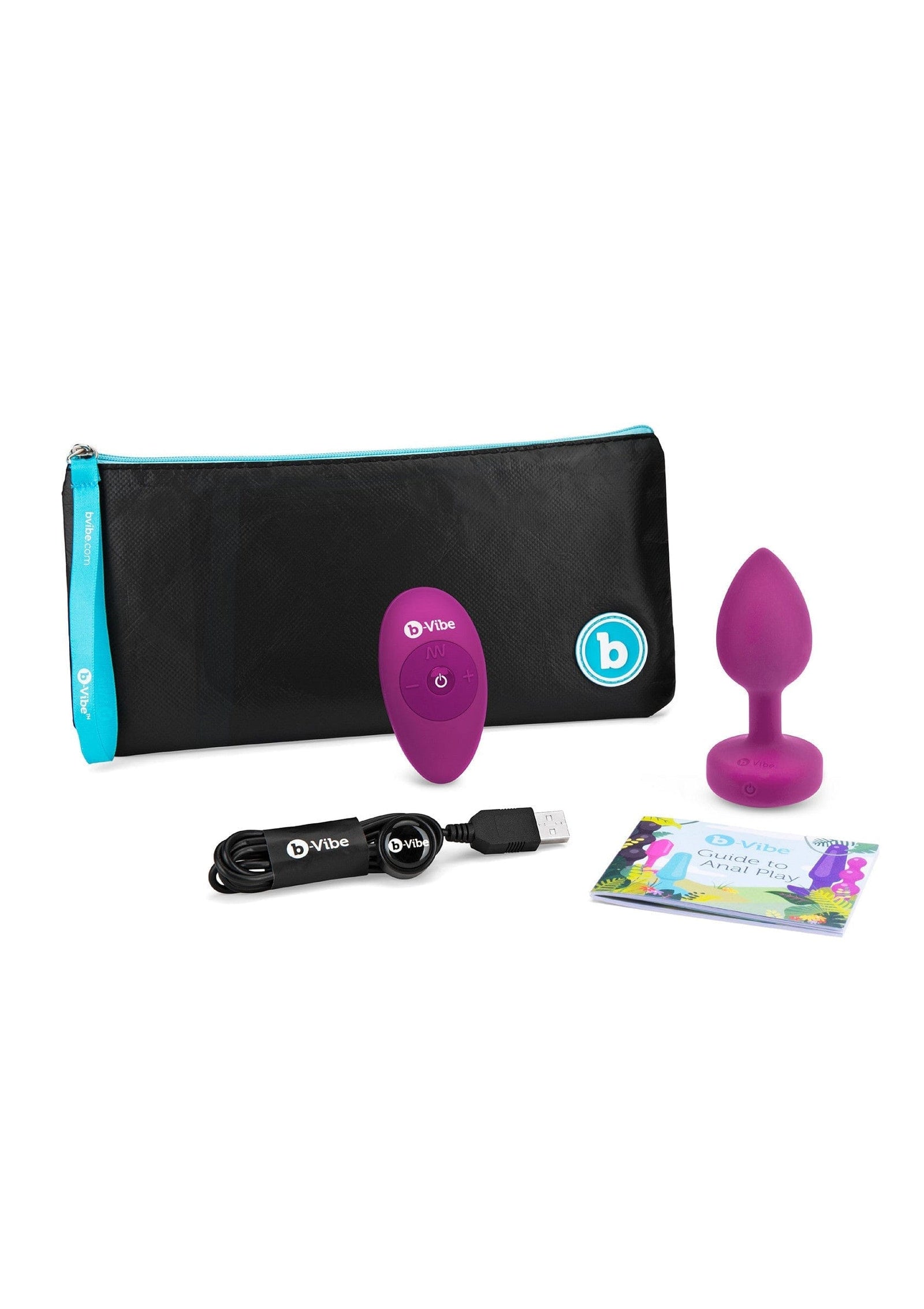 B-Vibe - Rechargeable Vibrating Jewel Anal Plug S/M (Pink) BV1026 Durio.sg
