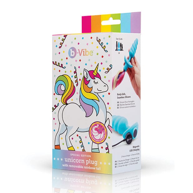 B Vibe - Unicorn Tail Vibrating Butt Plug Special Edition (Blue) BV1020 Durio.sg