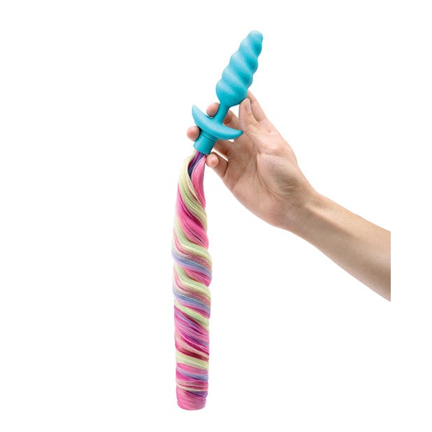 B Vibe - Unicorn Tail Vibrating Butt Plug Special Edition (Blue) BV1020 Durio.sg