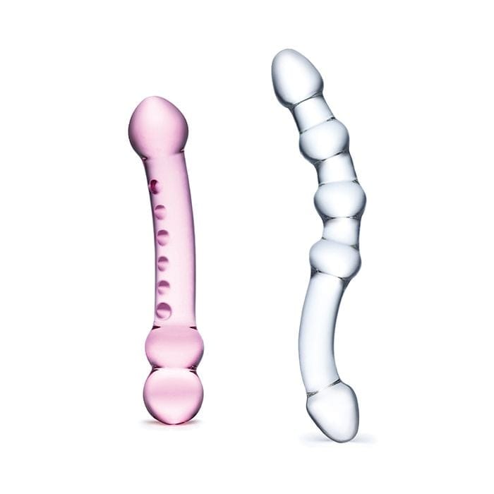 Glas - Double Pleasure Two Piece Glass Dildo Set (Clear) GL1048 Durio.sg