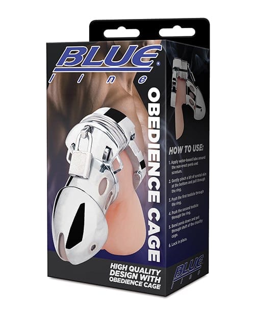 Blue Line - Obedience Metal Chastity Cage (Silver) BL1016 Durio.sg