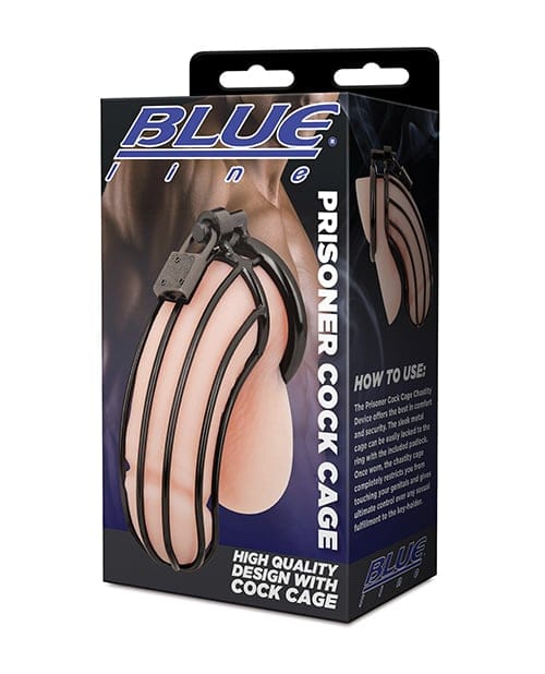 Blue Line - Prisoner Stainless Steel Chastity Cage (Black) BL1017 Durio.sg