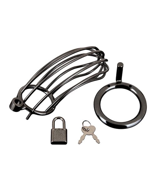 Blue Line - Prisoner Stainless Steel Chastity Cage (Black) BL1017 Durio.sg