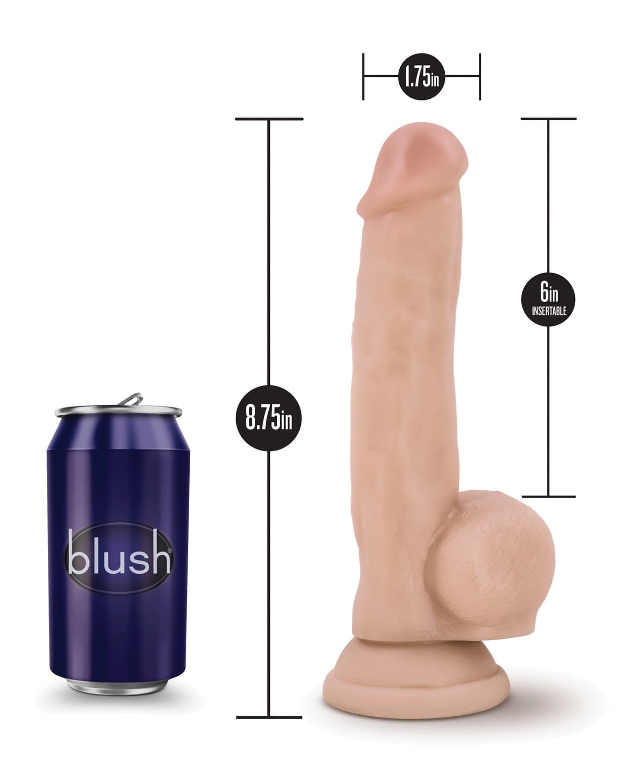Blush Novelties - Coverboy Mr Jackhammer Suction Dildo (Beige) BN1183 Durio.sg