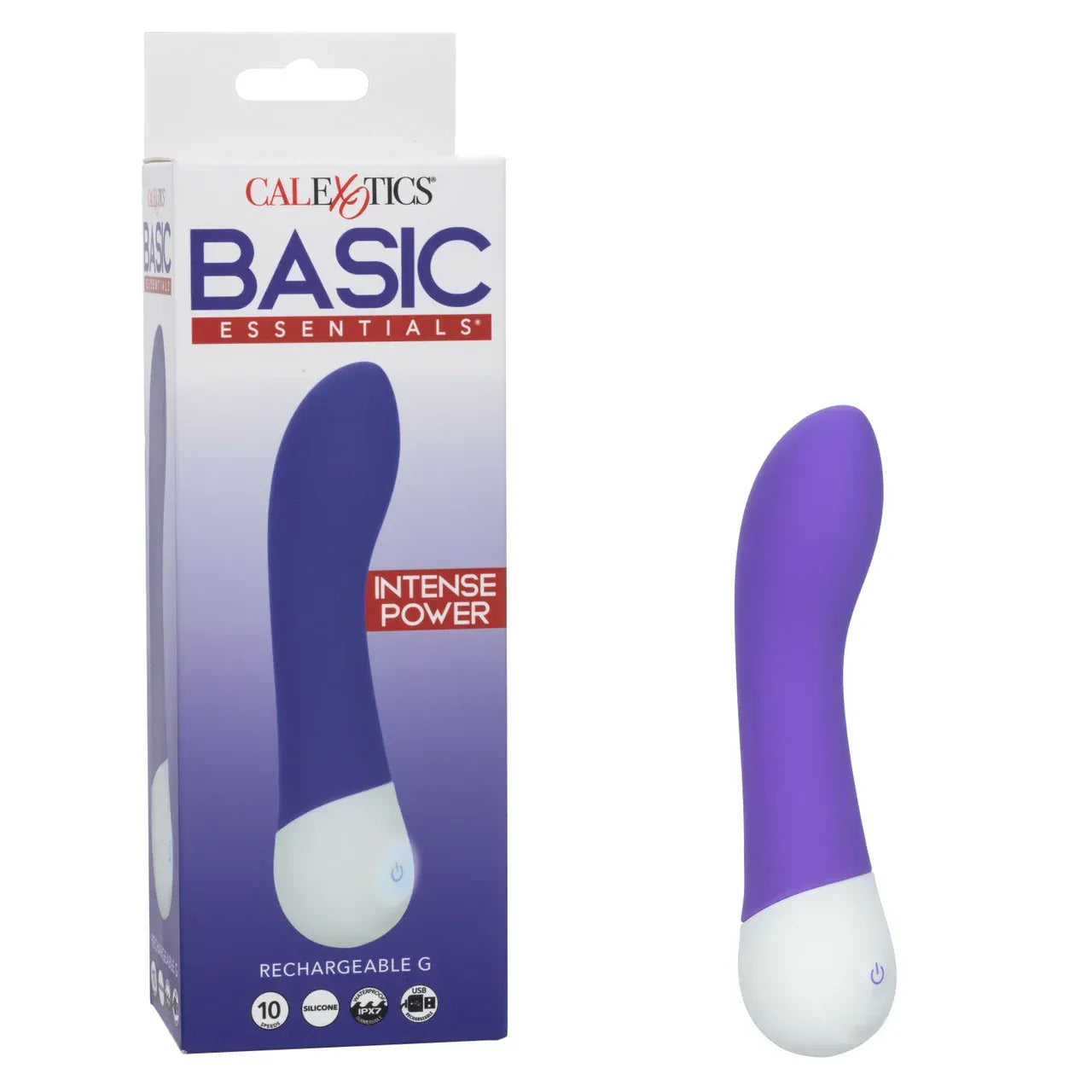 CalExotics - Basic Essentials Rechargeable Curved G Spot Vibrator (Purple) CE2183 Durio.sg