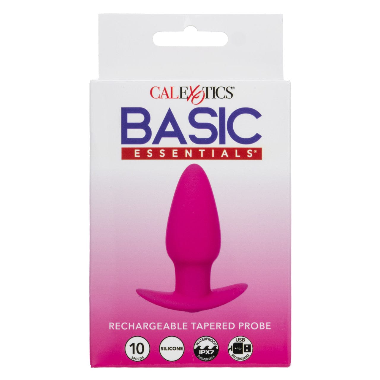 CalExotics - Basic Essentials Rechargeable Tapered Vibrating Probe (Pink) CE2185 Durio.sg