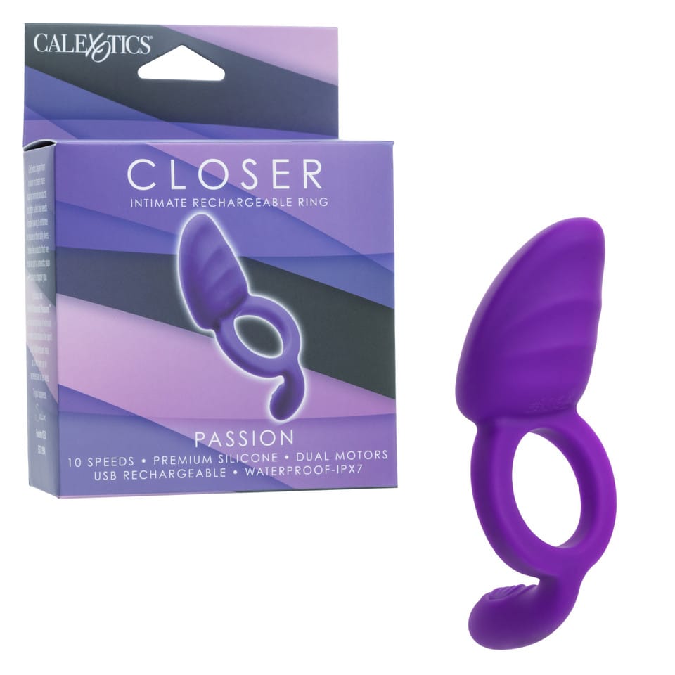 CalExotics - Closer Ring Passion Rechargeable Vibrating Cock Ring (Purple) CE2150 Durio.sg