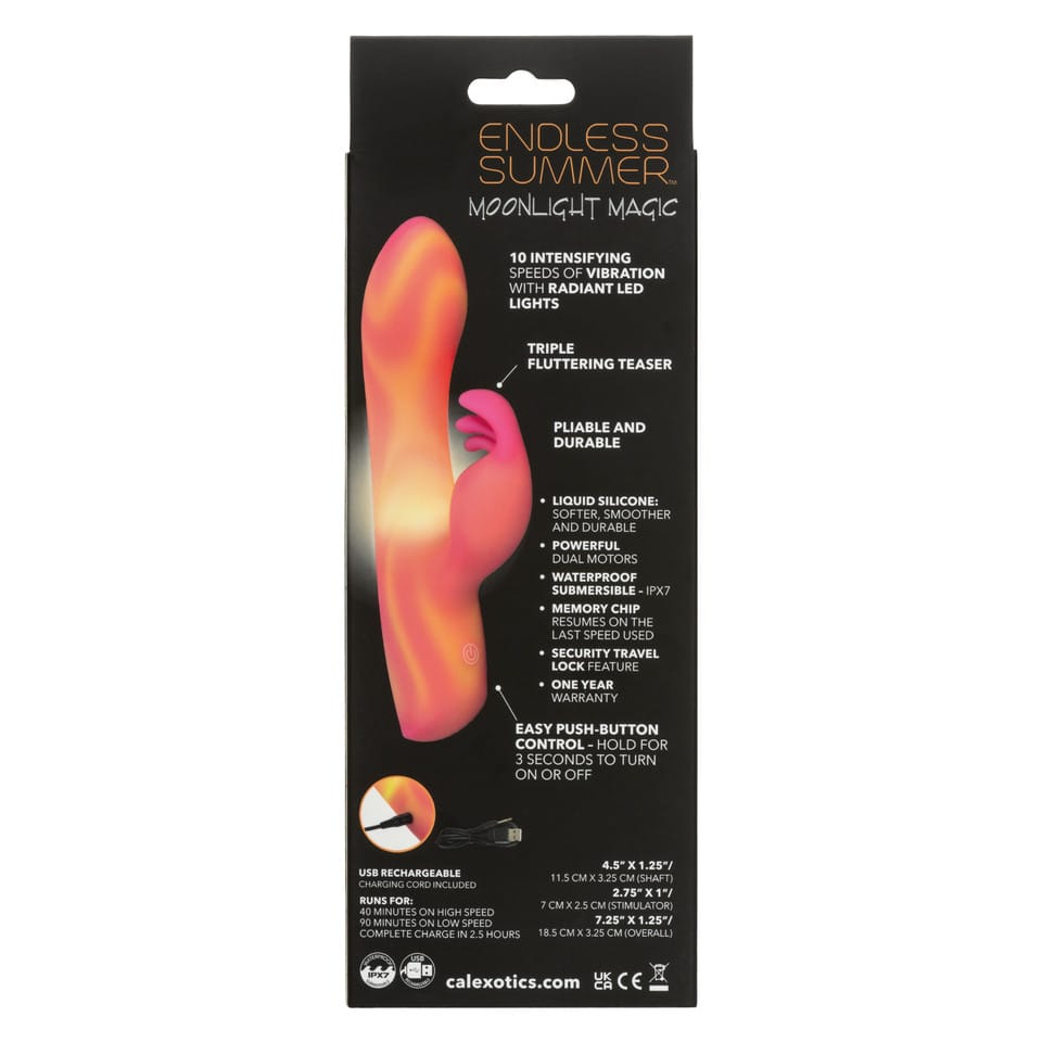 CalExotics - Endless Summer Moonlight Magic Rechargeable Rabbit Vibrator (Orange) CE2149 Durio.sg