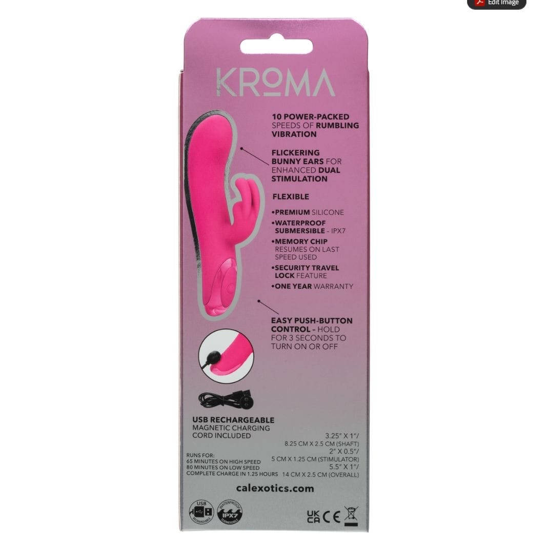 CalExotics - Kroma Turbo G Bunny Rechargeable Rabbit Vibrator (Pink) CE2141 Durio.sg