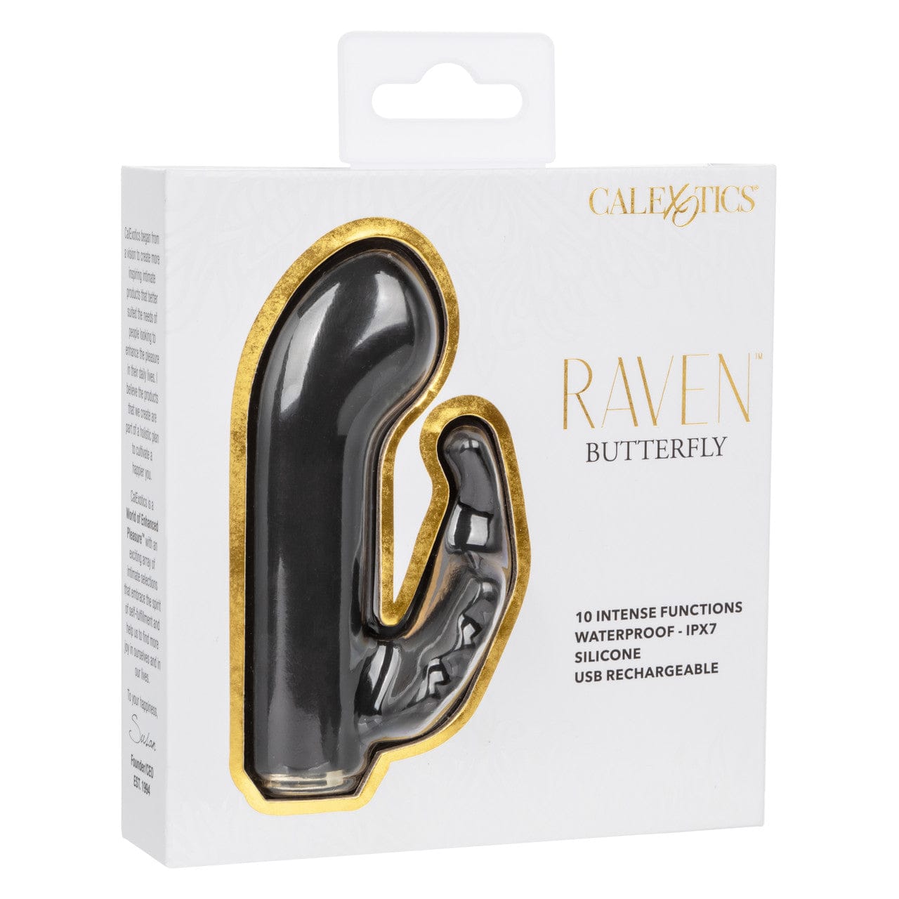 CalExotics - Raven Butterfly Rechargeable Mini Dual Vibrator (Black) CE2192 Durio.sg