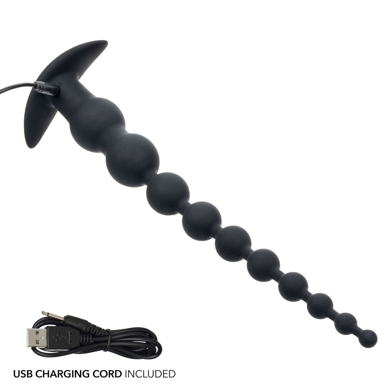 CalExotics - Rechargeable X-10 Extended Vibrating Anal Beads (Black) CE2193 Durio.sg