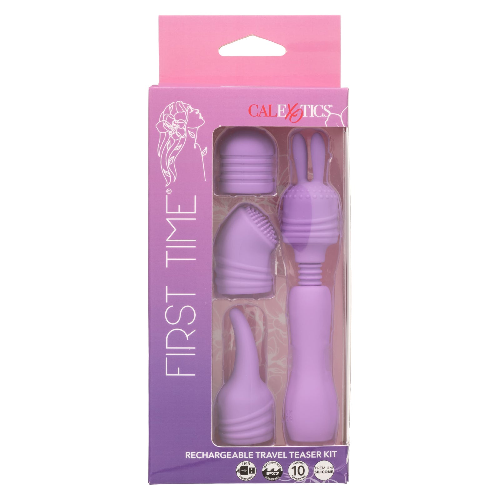 California Exotics - First Time Rechargeable Travel Teaser Kit Vibrator (Purple) CE2140 Durio.sg