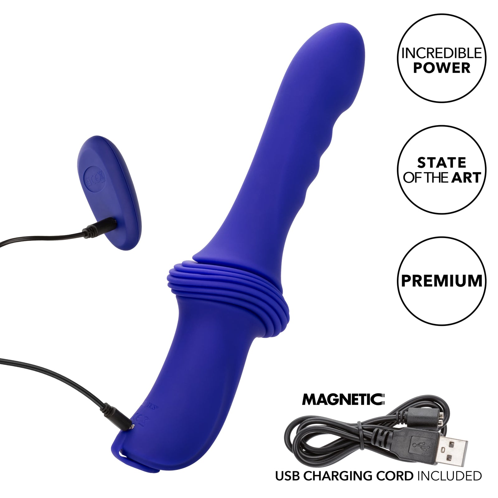 California Exotics - Overdrive Remote Control Sex Machine Ridged Thruster (Blue) CE2117 Durio.sg