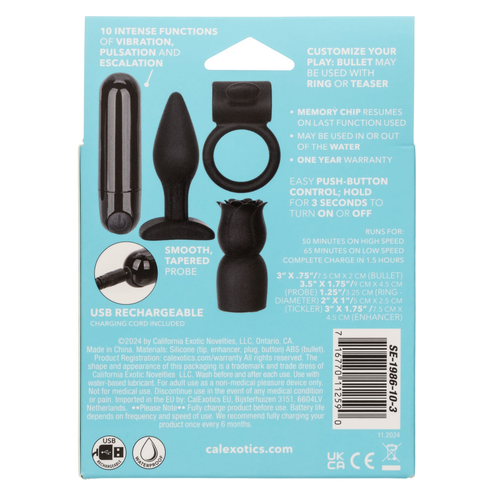 California Exotics - Pleasure Kits Allure Collection Couples Set (Black) CE2131 Durio.sg