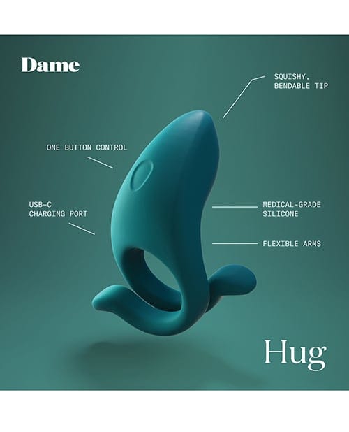 Dame - Hug Adjustable Vibrating Couples Cock Ring (Green) DP1009 Durio.sg