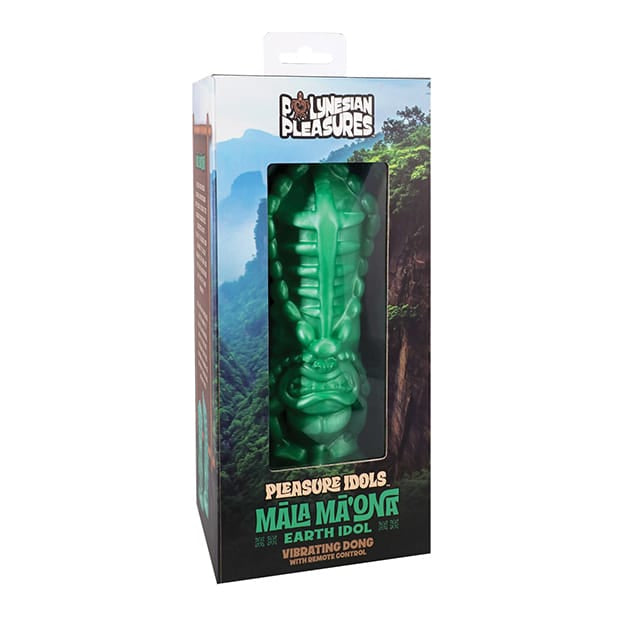 Doc Johnson - Polynesian Pleasures Pleasure Idols Mala Maona Earth Idol Vibrating Dildo with Remote (Jade) DJ1197 Durio.sg