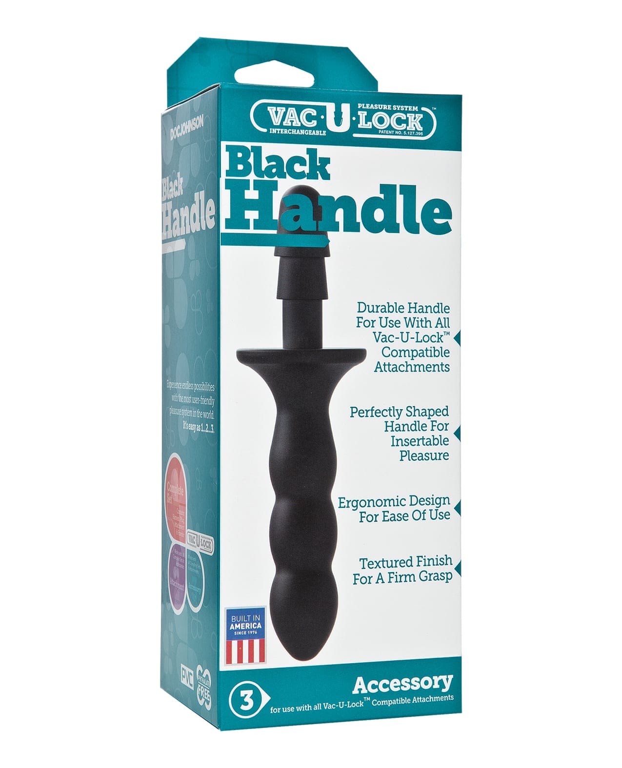 Doc Johnson - Vac-U-Lock Textured Attachment Handle (Black) DJ1208 Durio.sg
