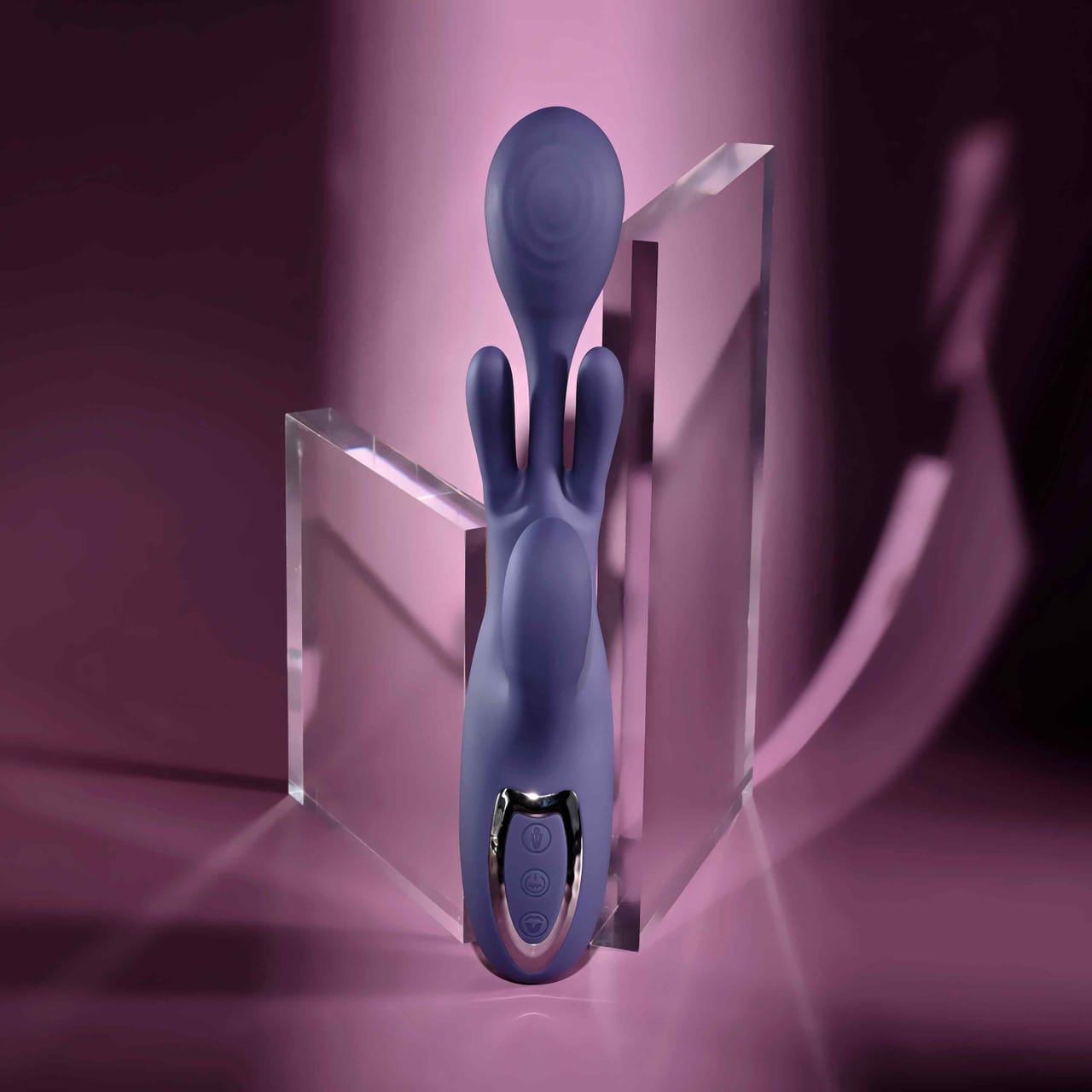 Evolved - Bow Down Rechargeable Rabbit Vibrator (Purple) EV1217 Durio.sg