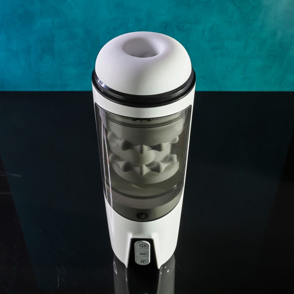 Evolved - Gender X Get Your Stroke On Thursting Vibrating Masturbator (White) EV1174 CherryAffairs