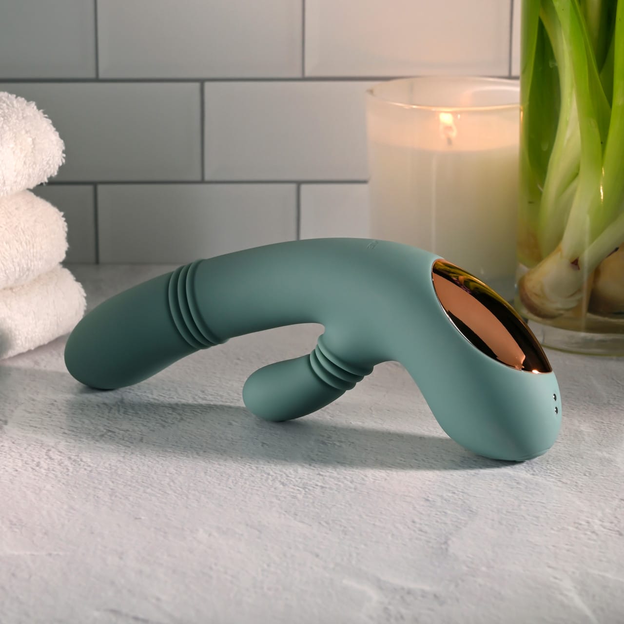 Evolved - Rub Me Tender Rechargeable Rabbit Vibrator (Green) EV1220 Durio.sg