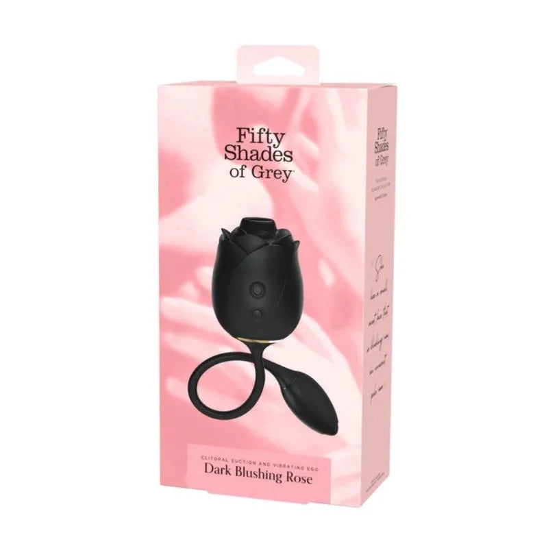 Fifty Shades of Grey - Dark Blushing Rose Clitoral Air Stimulator Vibrator (Black) FSG1185 Durio.sg