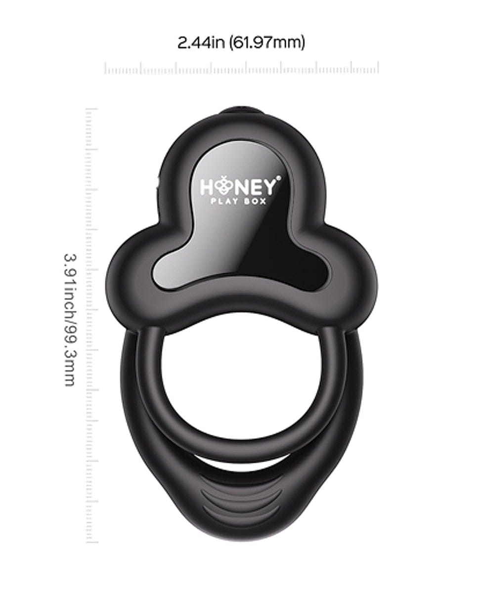 Honey Play Box - Anello App-Controlled Rechargeable Vibrating Cock Ring (Black) OT1309 Durio.sg