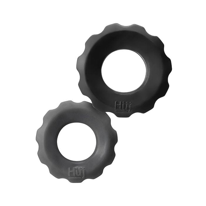 Hunky Junk - Cog Textured Cock Ring Set in Two Sizes OX1051 Durio.sg