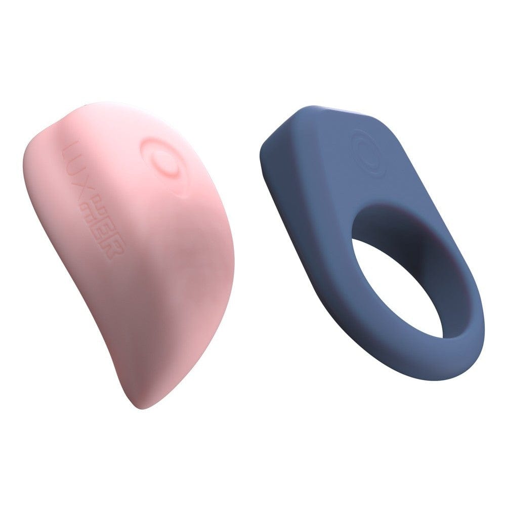 Kiiroo - Luxus App-Controlled Clit Massager Cock Ring Couple's Massager Set (Pink/Blue) KR1059 Durio.sg