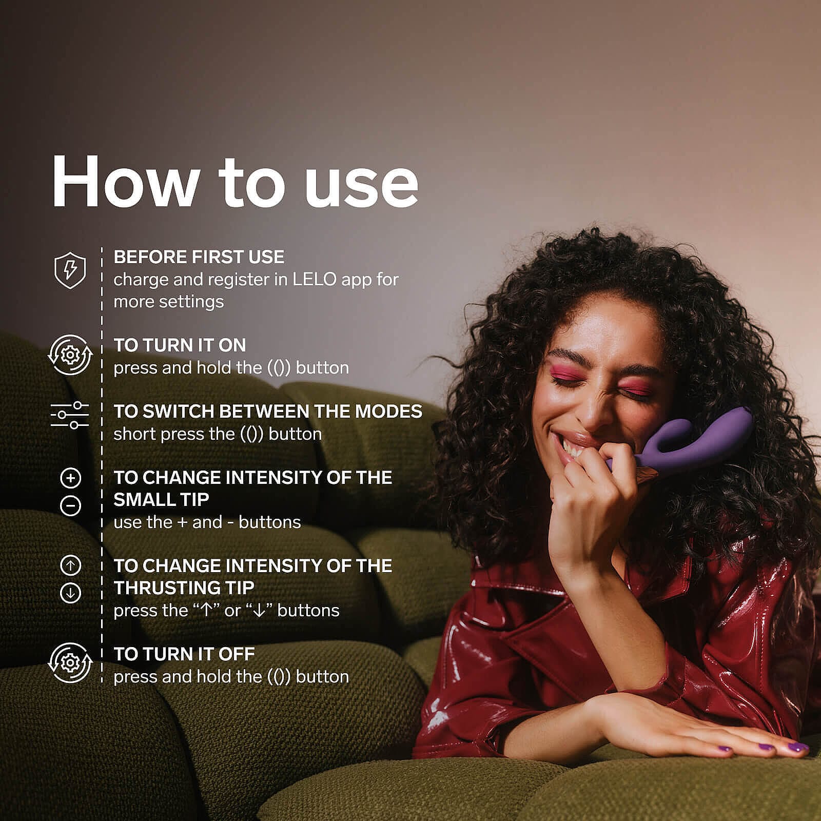 LELO - Ina Thrust App Controlled Thrusting Rabbit Vibrator Durio.sg