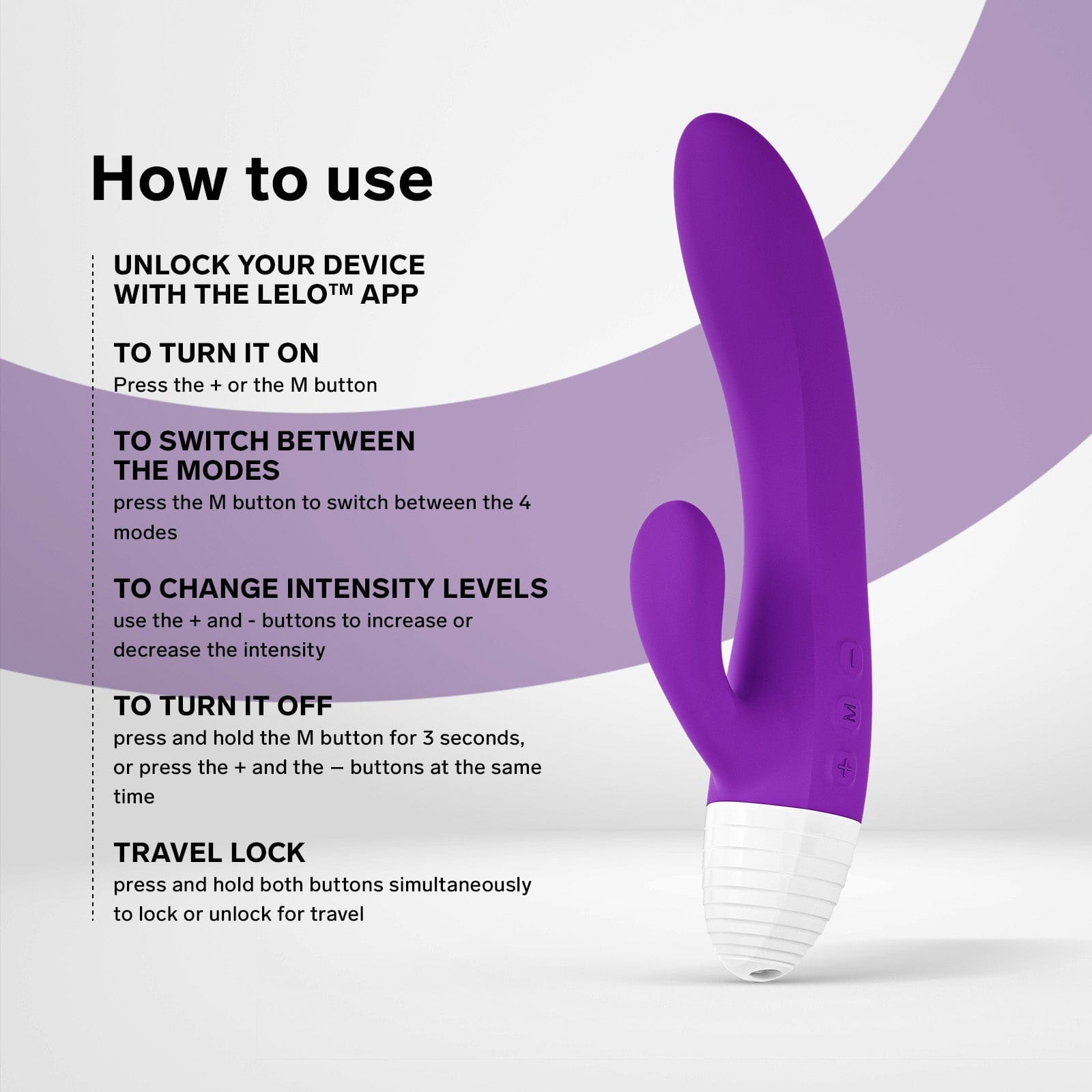 LELO - Originals KAYA App-Controlled Rabbit Vibrator (Purple) LL1275 Durio.sg
