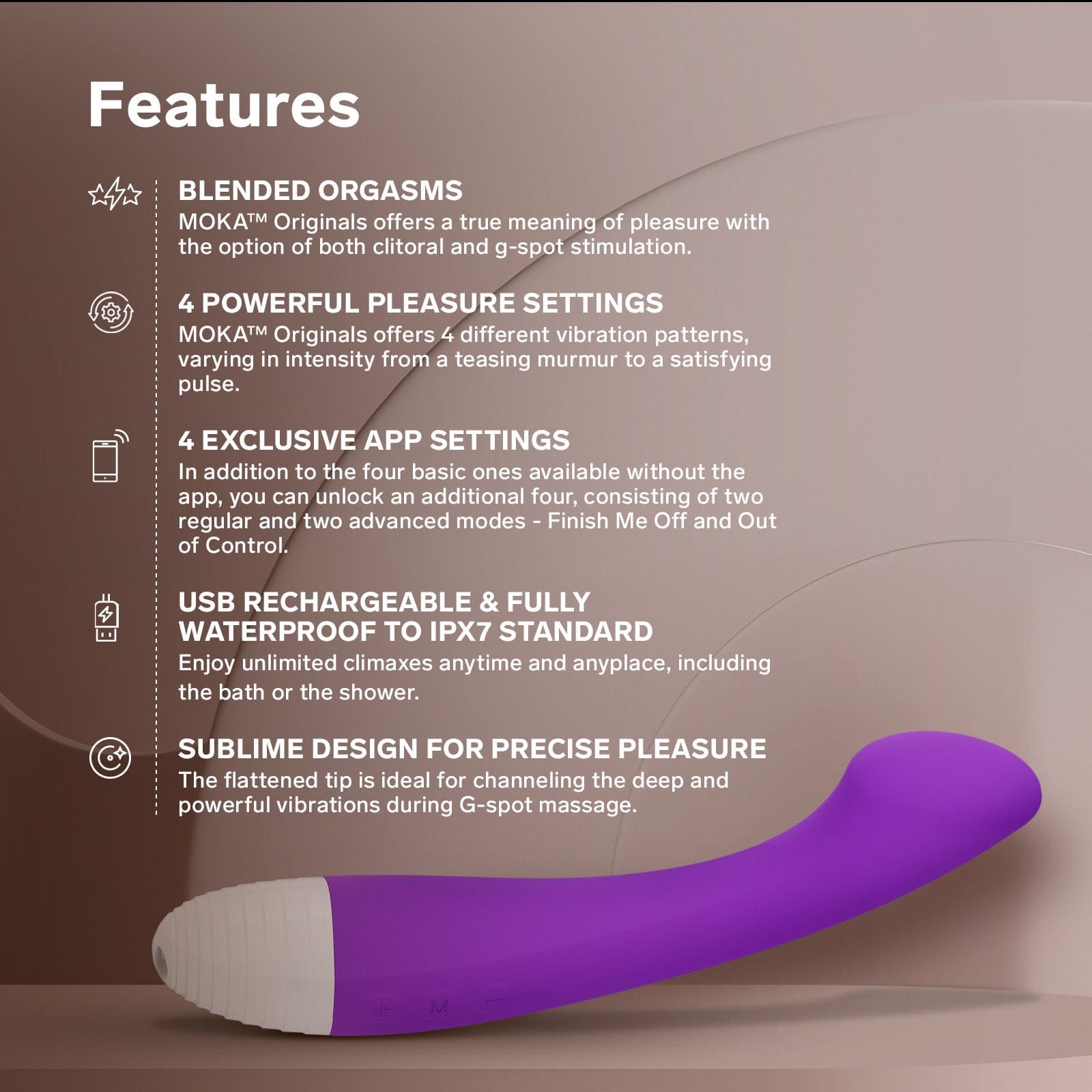 LELO - Originals MOKA App-Controlled G Spot Vibrator (Purple) LL1276 Durio.sg