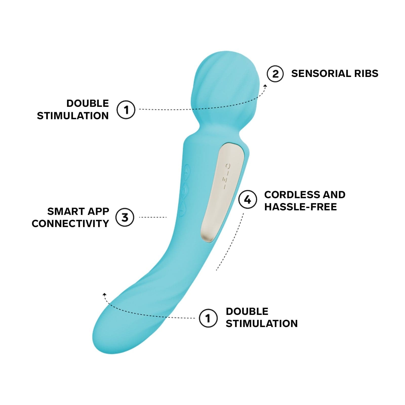 LELO - Switch App-Controlled Double Sided Wand Massager Vibrator Durio.sg