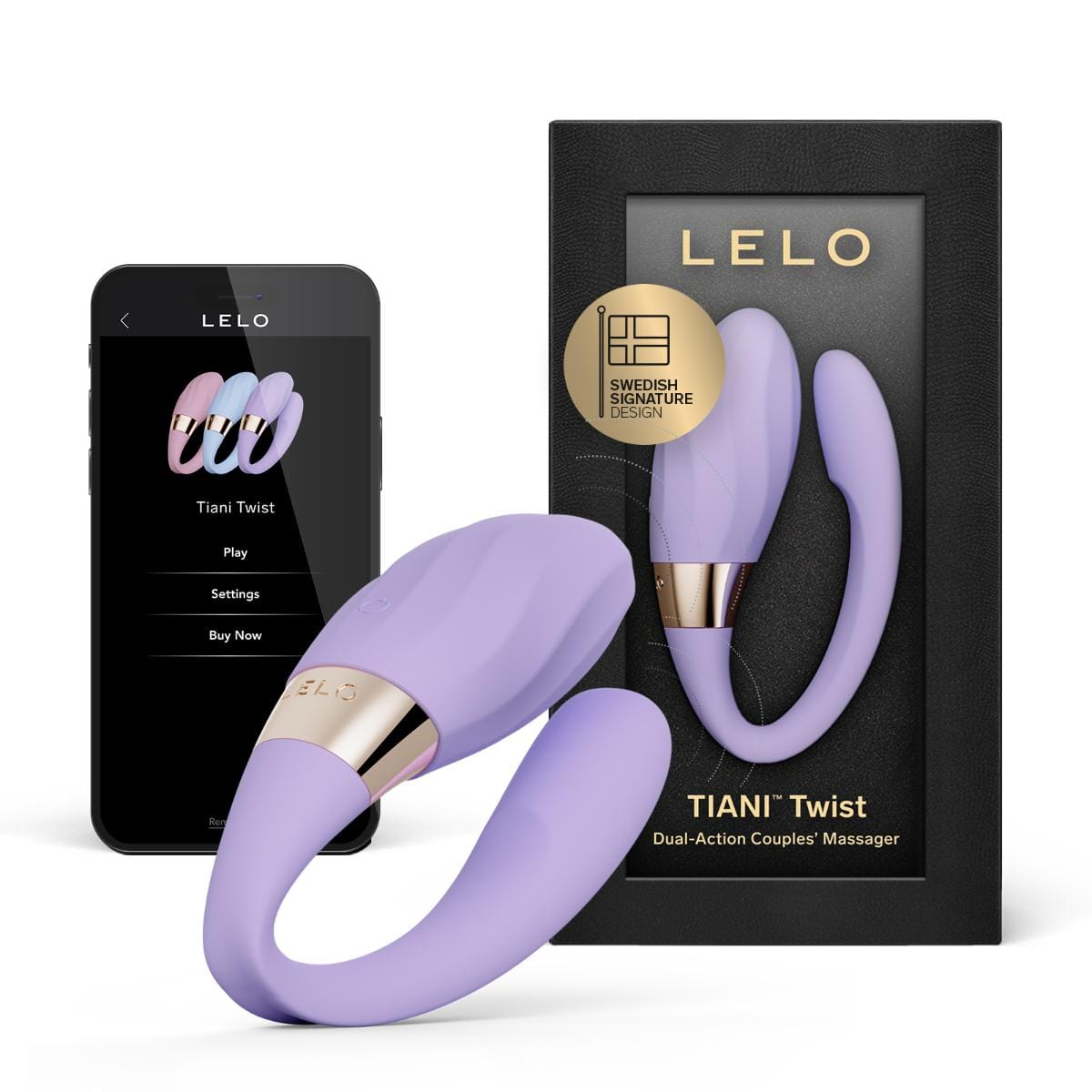 LELO - Tiani Twist App Controlled Dual Action Couples Massager LL1277 Durio.sg