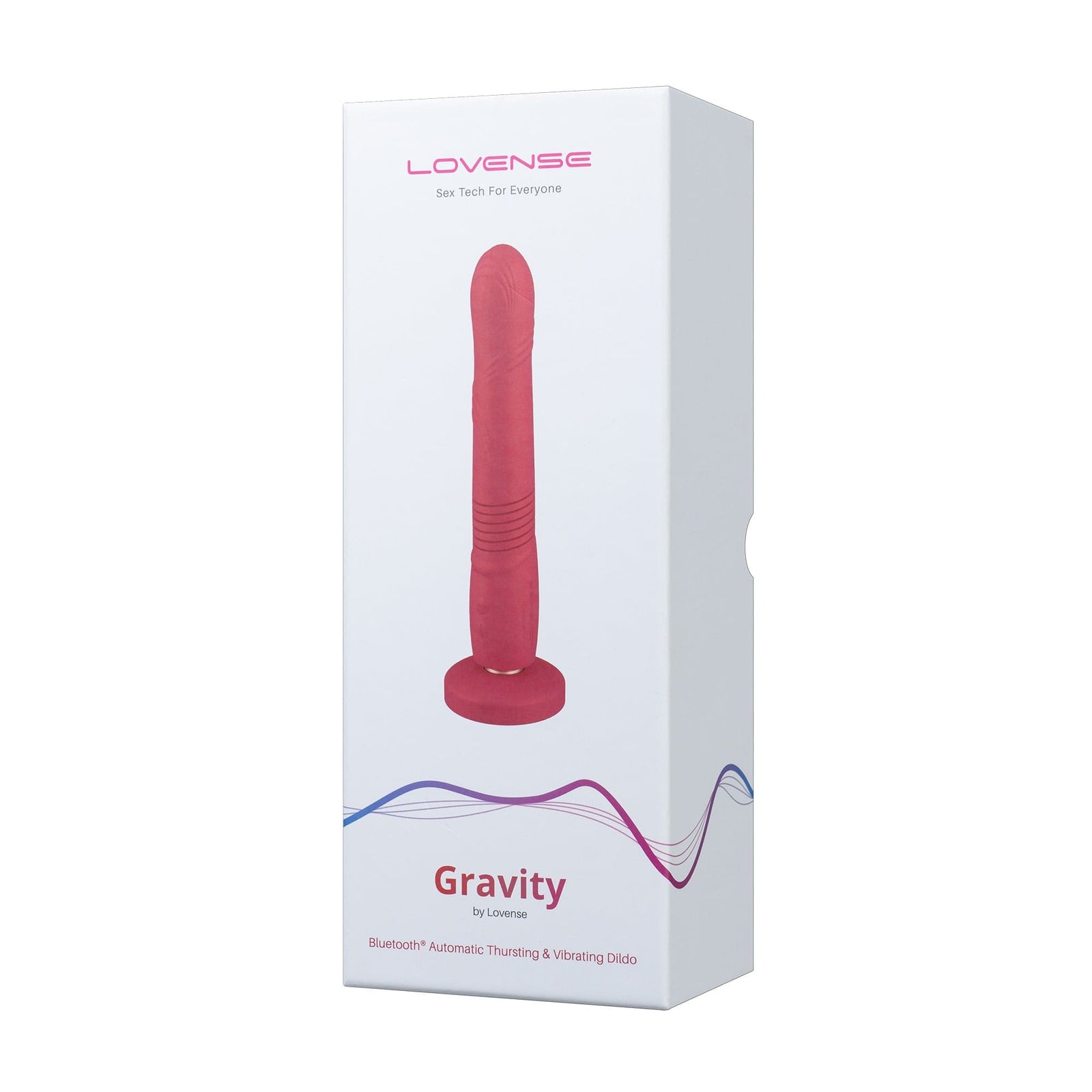 Lovense - Gravity App-Controlled Thrusting Dildo (Red) Realistic Dildo with suction cup (Vibration) Rechargeable