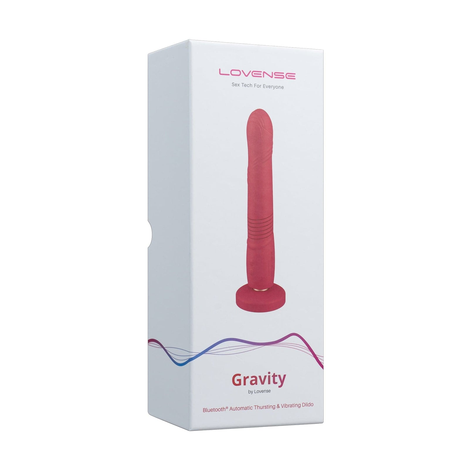 Lovense - Gravity App-Controlled Thrusting Dildo (Red) Realistic Dildo with suction cup (Vibration) Rechargeable